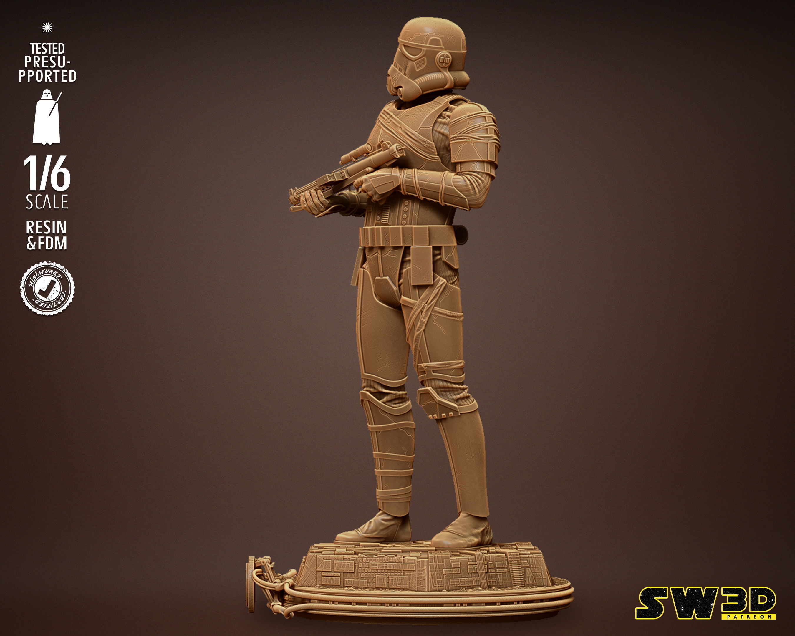 STAR WARS Night Trooper Sculpture Tested for 3D printing 3D print model_13
