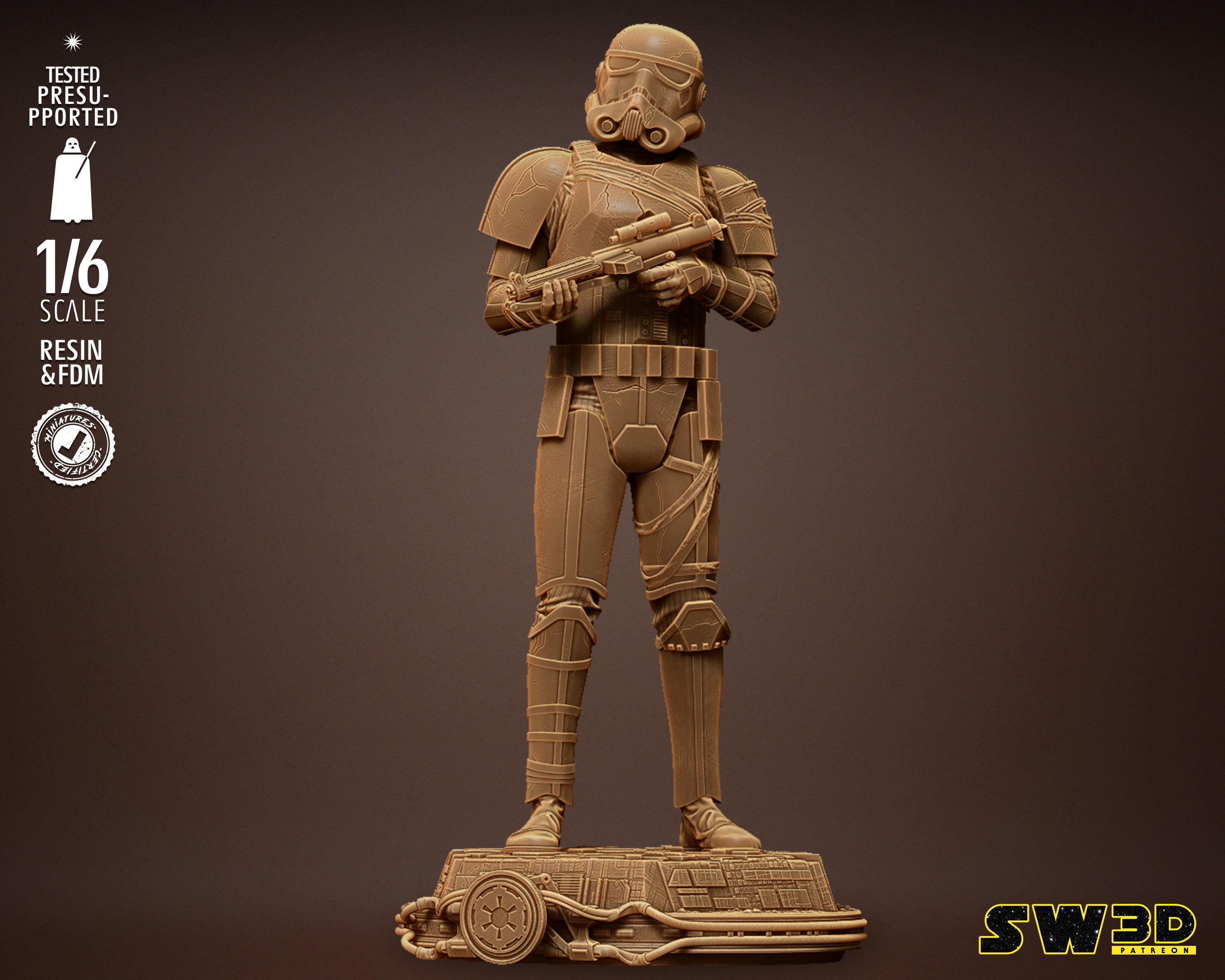 STAR WARS Night Trooper Sculpture Tested for 3D printing 3D print model_8