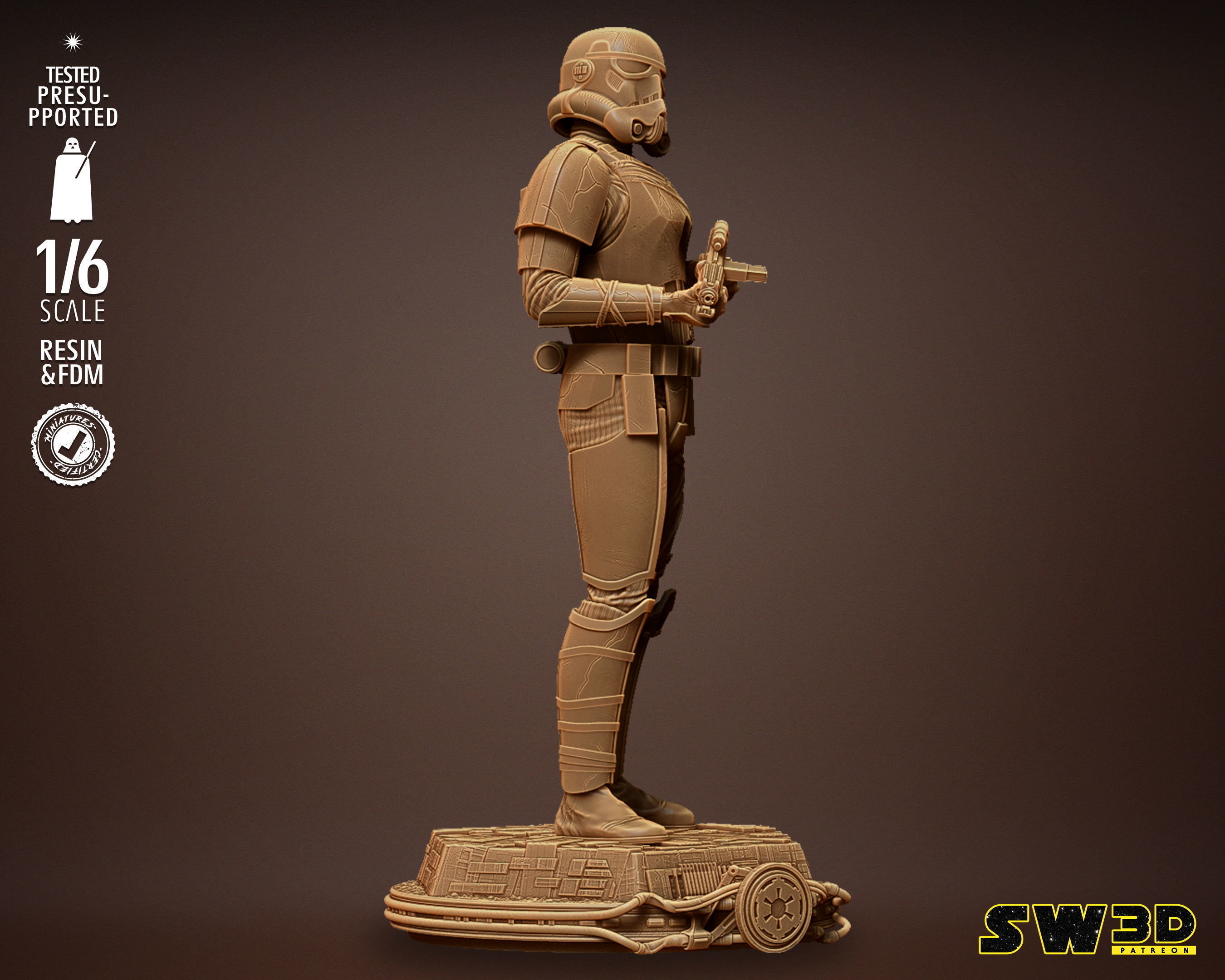 STAR WARS Night Trooper Sculpture Tested for 3D printing 3D print model_26