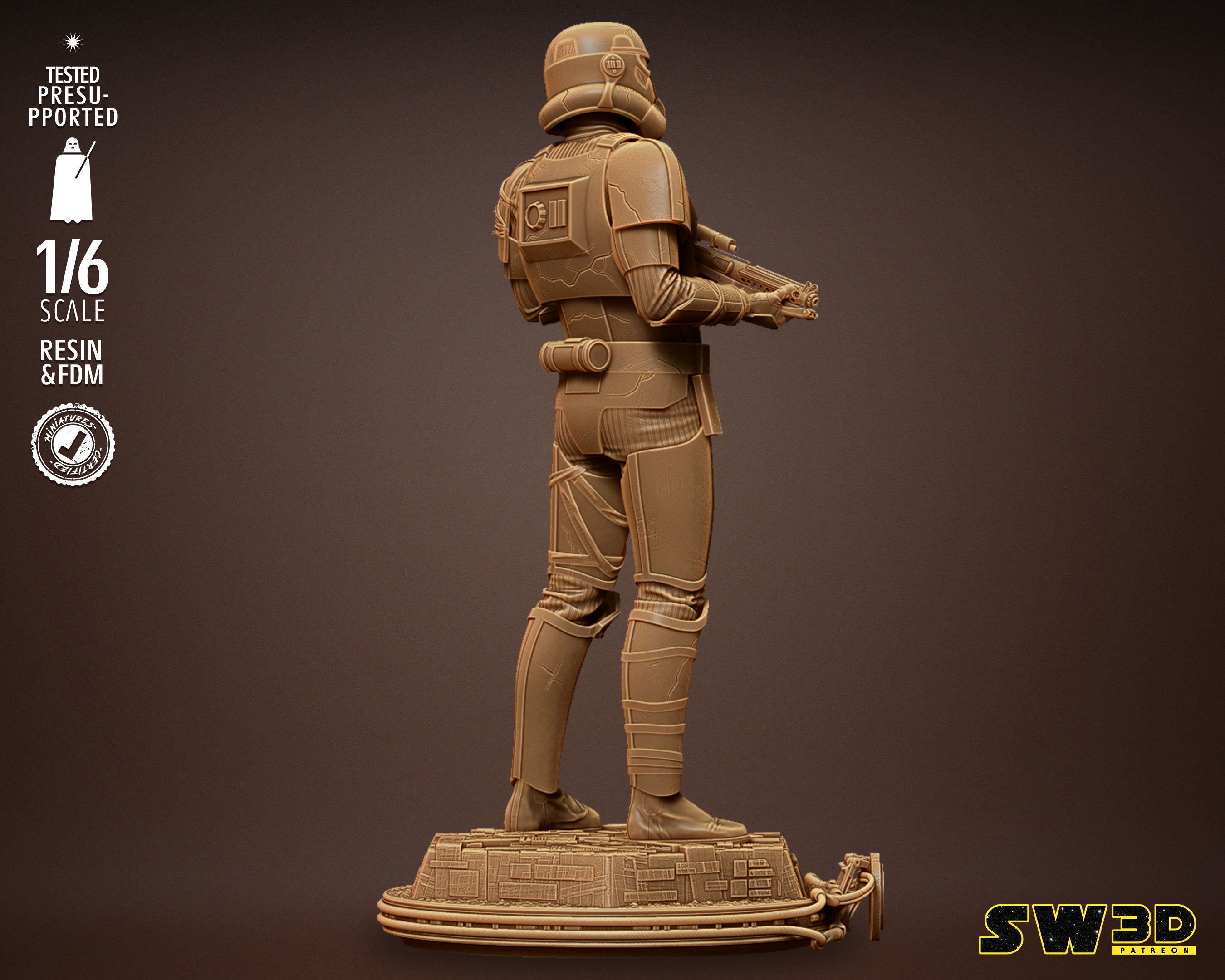 STAR WARS Night Trooper Sculpture Tested for 3D printing 3D print model_20