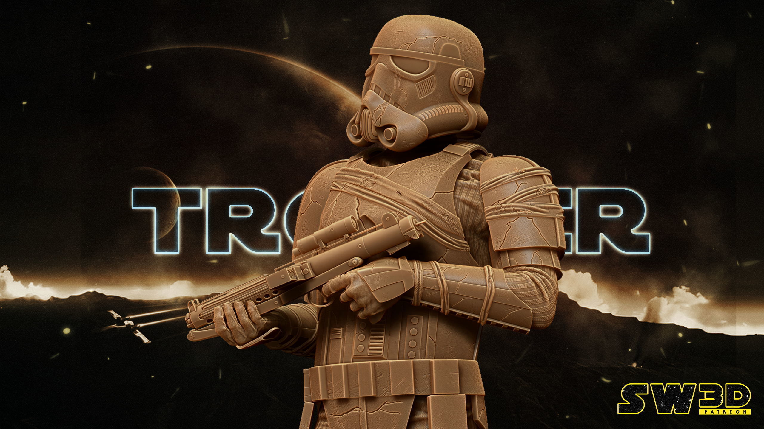 STAR WARS Night Trooper Sculpture Tested for 3D printing 3D print model_2