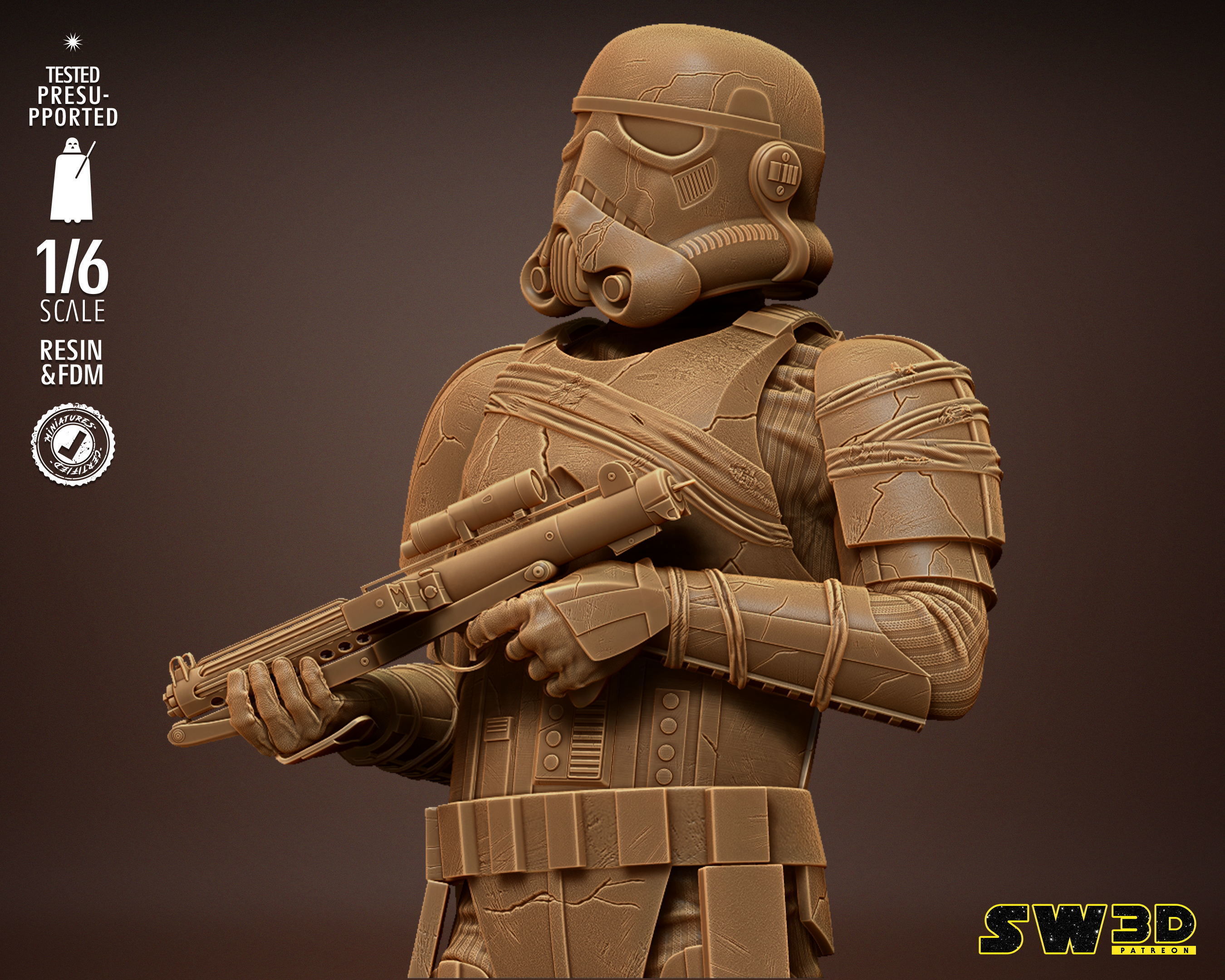 STAR WARS Night Trooper Sculpture Tested for 3D printing 3D print model_33