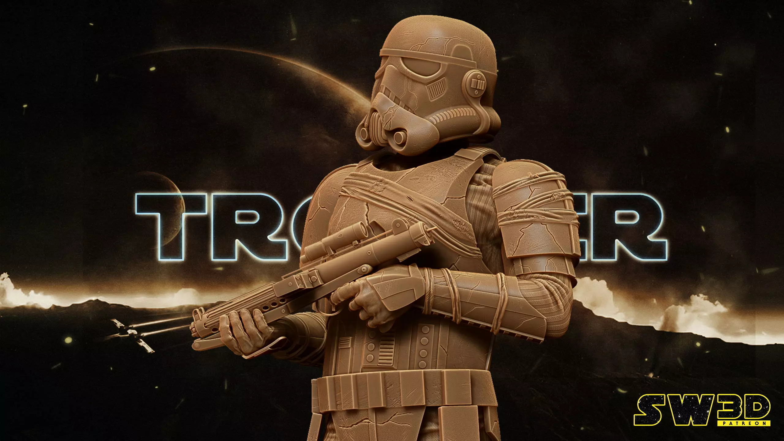 STAR WARS Night Trooper Sculpture Tested for 3D printing 3D print model_0
