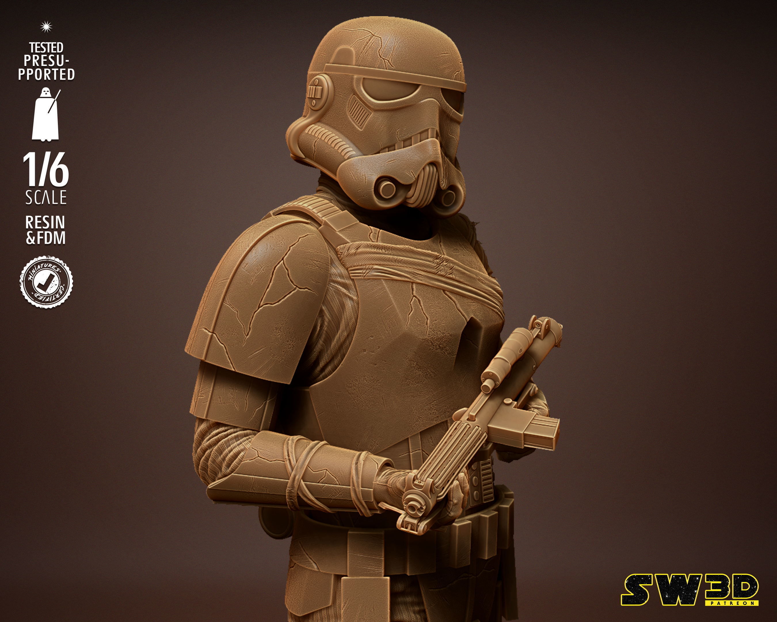 STAR WARS Night Trooper Sculpture Tested for 3D printing 3D print model_28