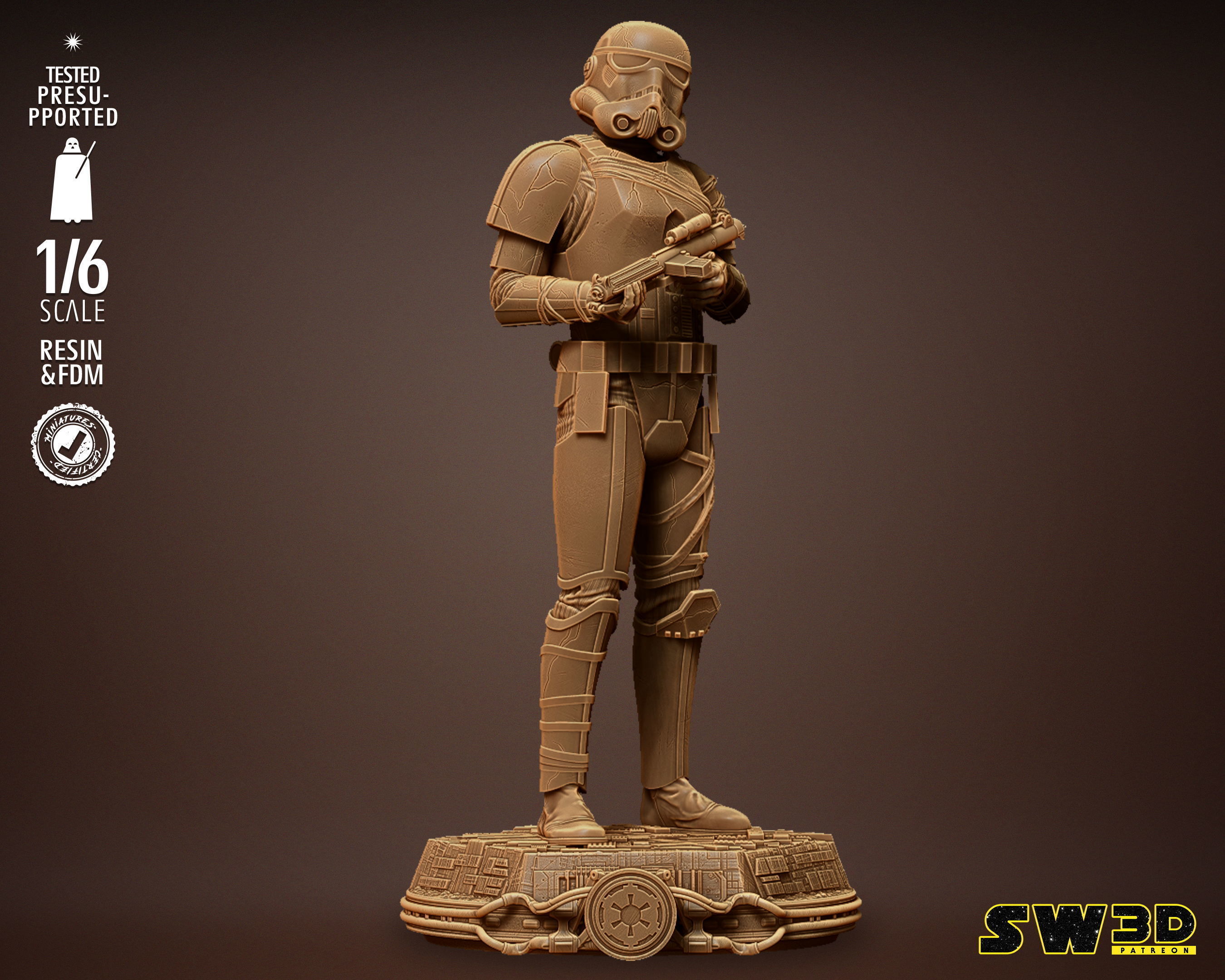 STAR WARS Night Trooper Sculpture Tested for 3D printing 3D print model_6
