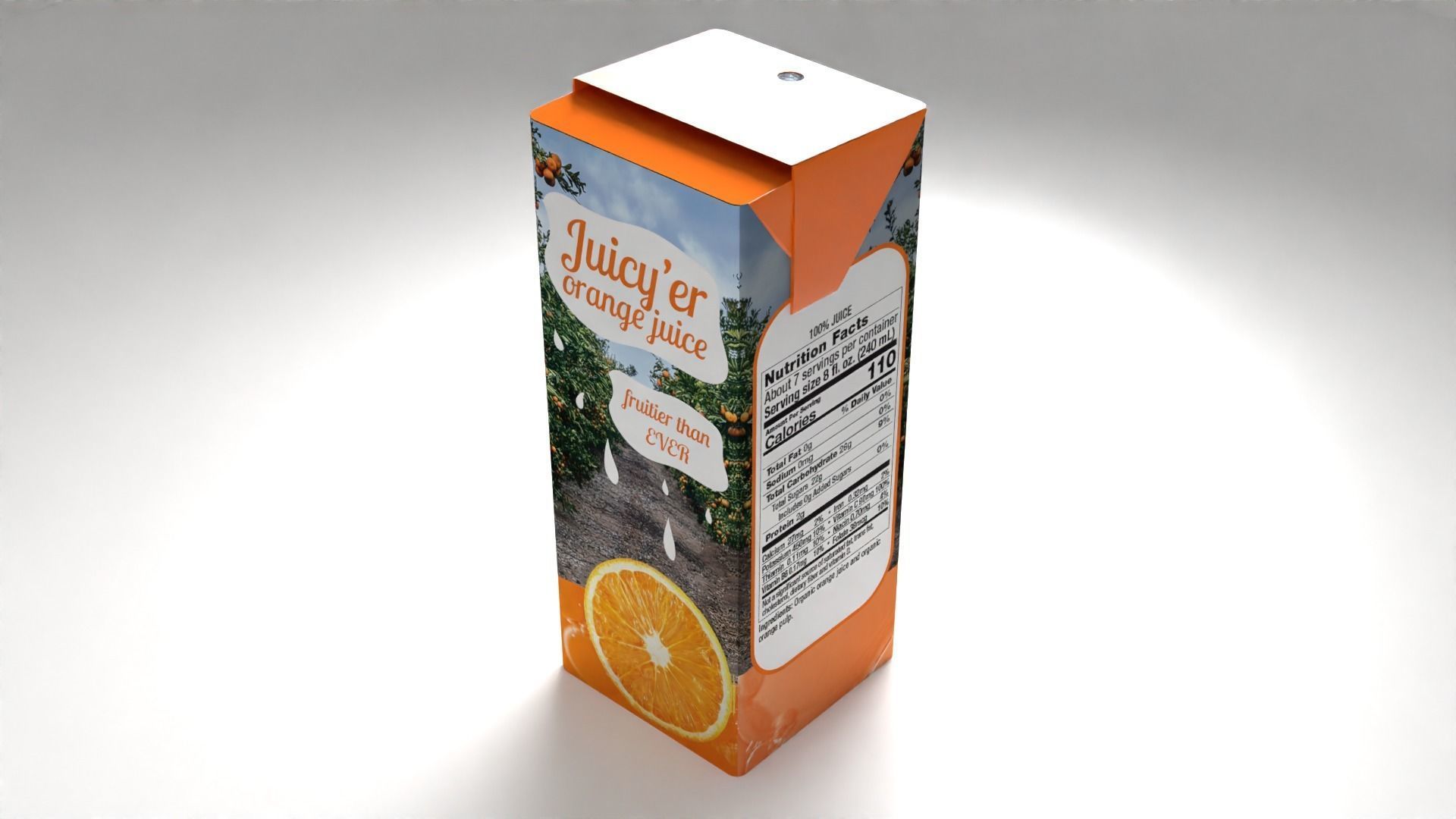 Juice box with straw plus plastic ready with UV Editing Low-poly 3D model_4