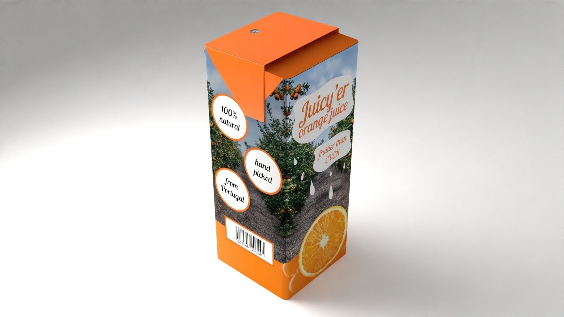 Juice box with straw plus plastic ready with UV Editing Low-poly 3D model_3