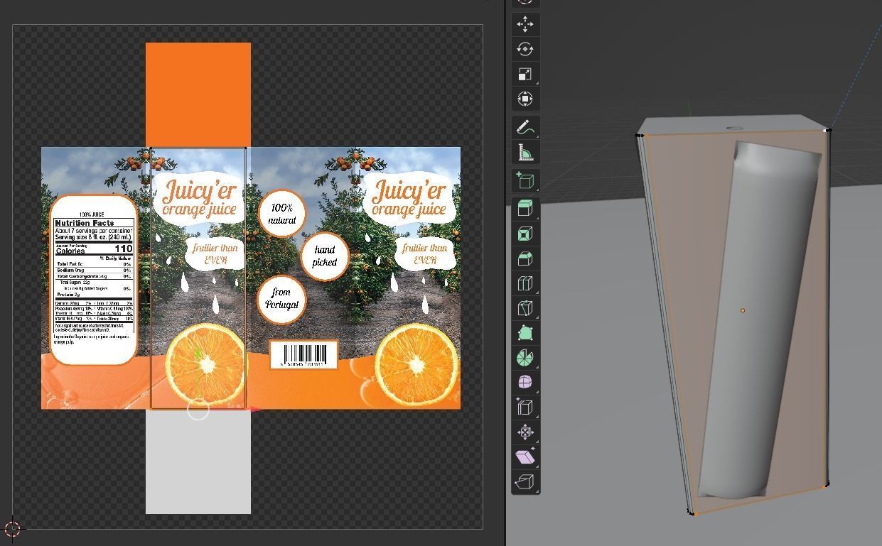 Juice box with straw plus plastic ready with UV Editing Low-poly 3D model_7