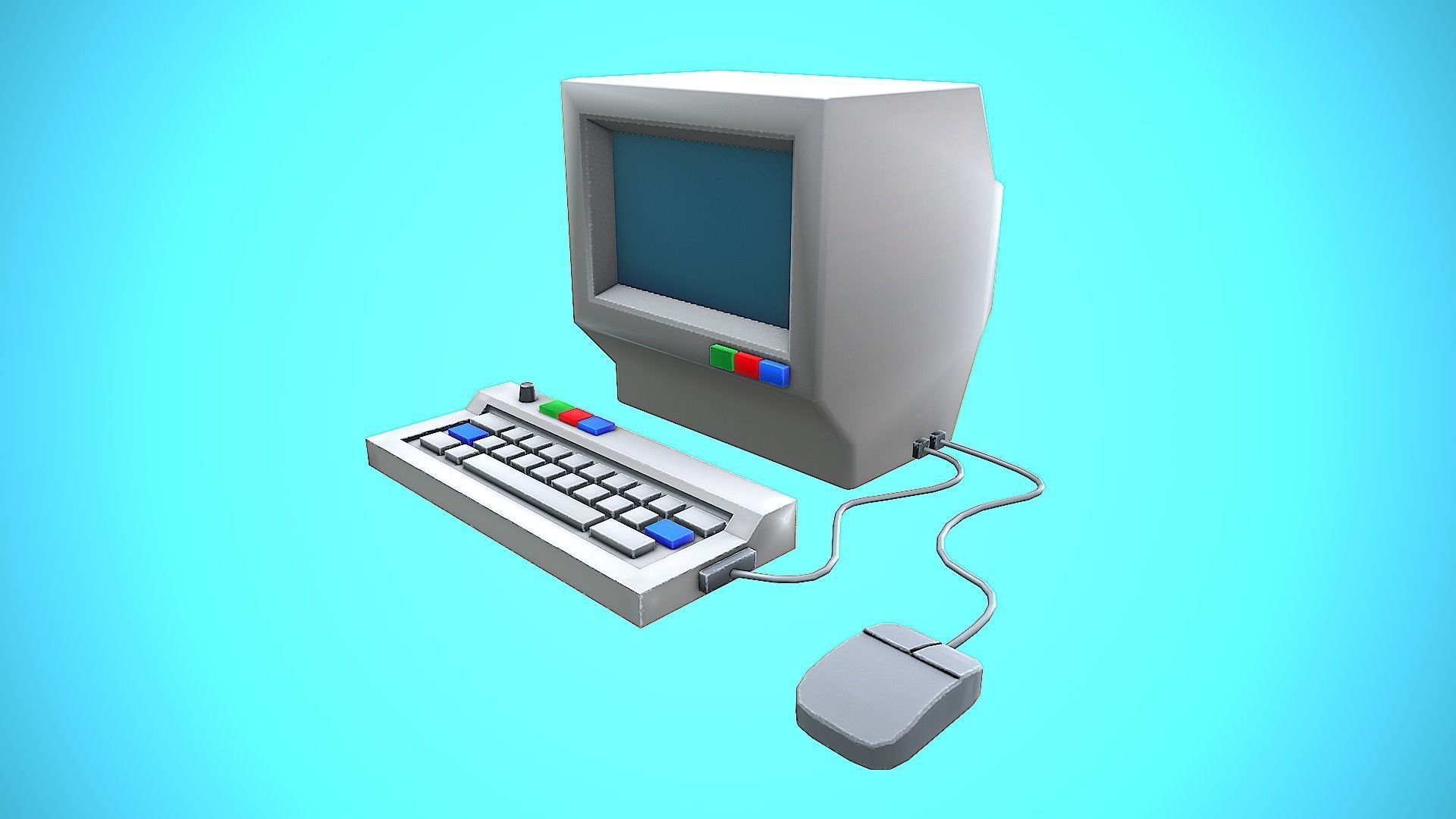 COMPUTER CARTOON STYLIZED Low-poly 3D model_11