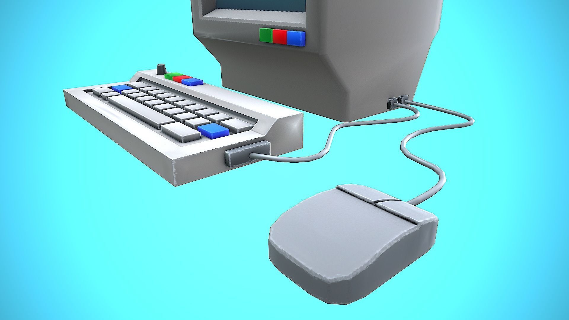 COMPUTER CARTOON STYLIZED Low-poly 3D model_8