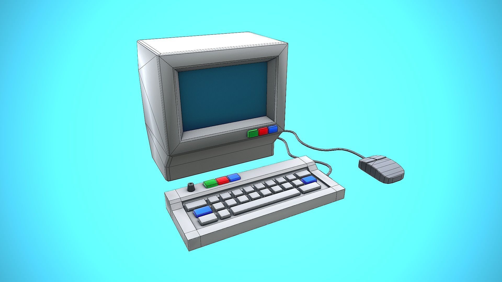 COMPUTER CARTOON STYLIZED Low-poly 3D model_6
