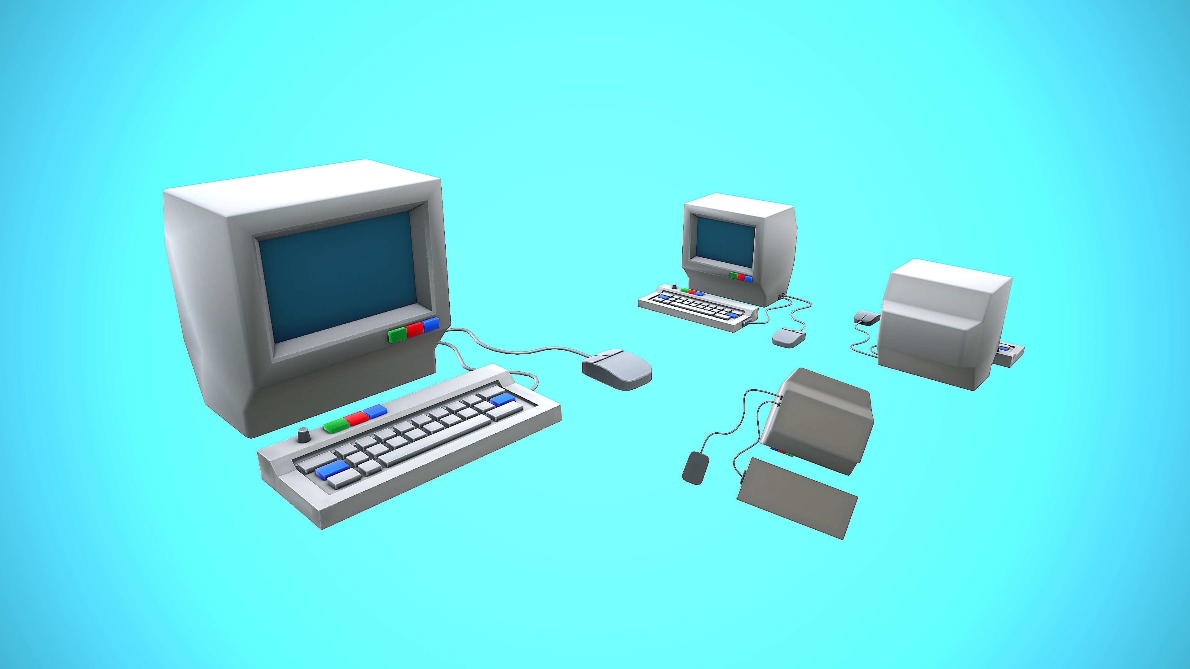 COMPUTER CARTOON STYLIZED Low-poly 3D model_3