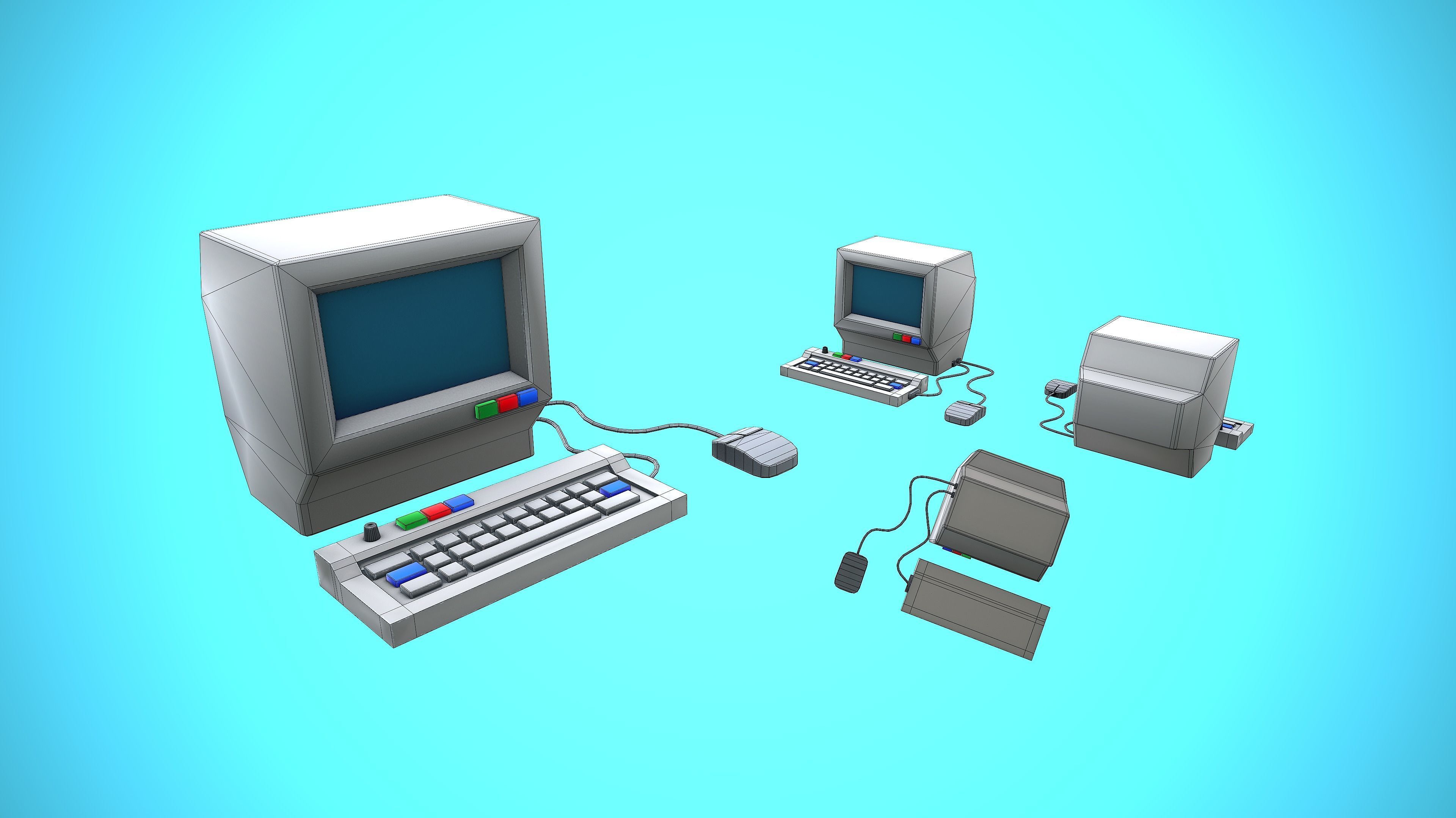 COMPUTER CARTOON STYLIZED Low-poly 3D model_4