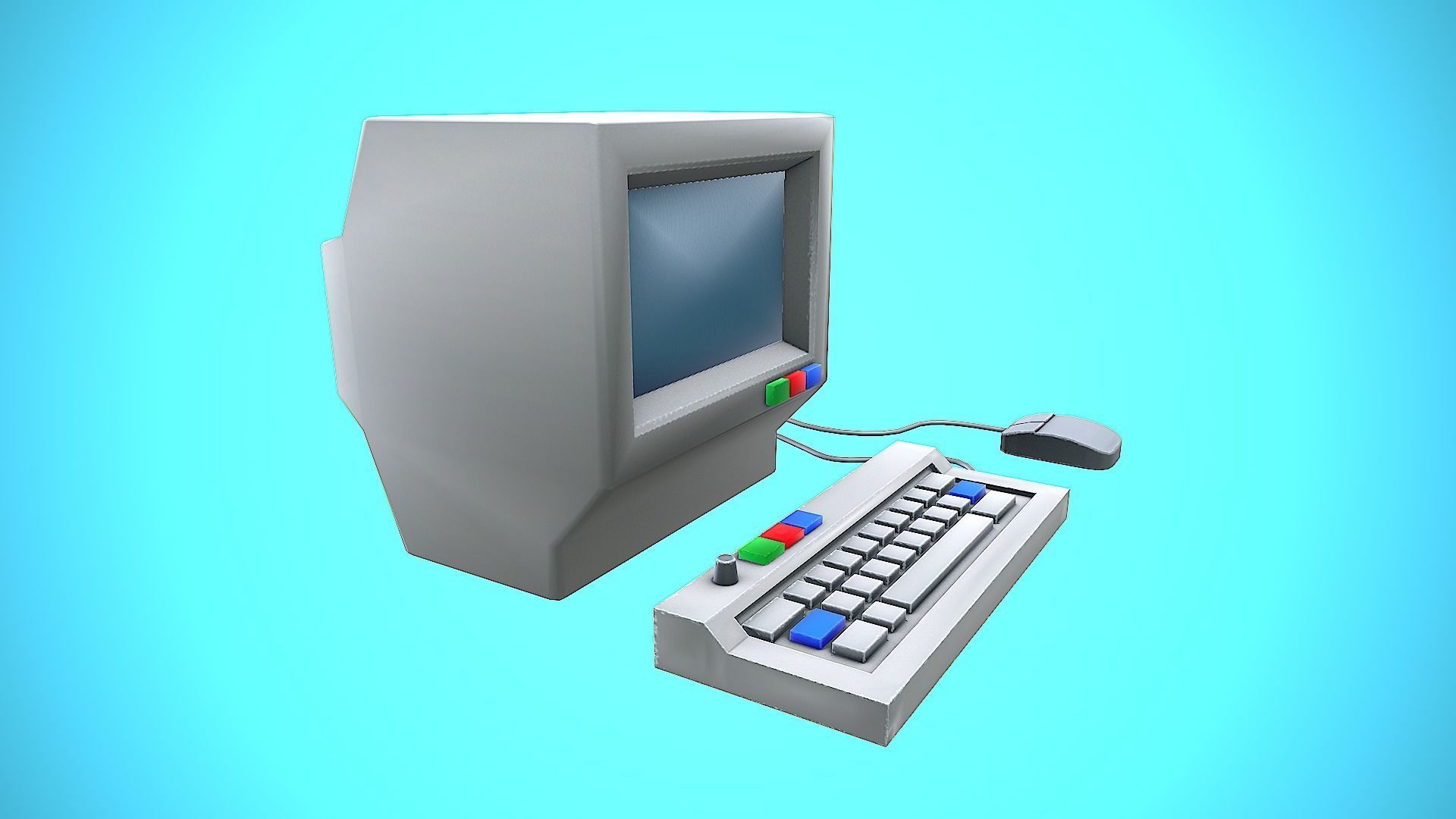 COMPUTER CARTOON STYLIZED Low-poly 3D model_9