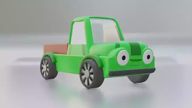 cartoon green car
