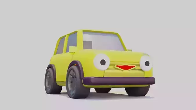 yellow cartoon car