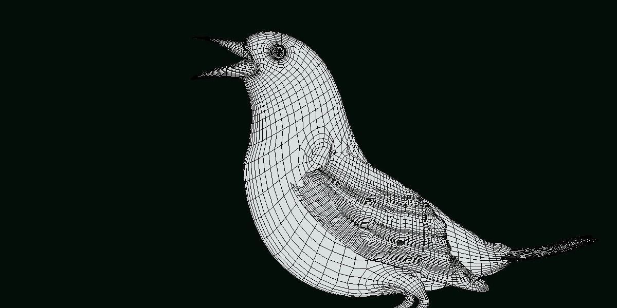 Golden Cheeked Warbler Songbird Low-poly 3D model_15