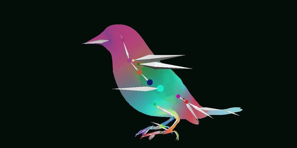 Golden Cheeked Warbler Songbird Low-poly 3D model_19