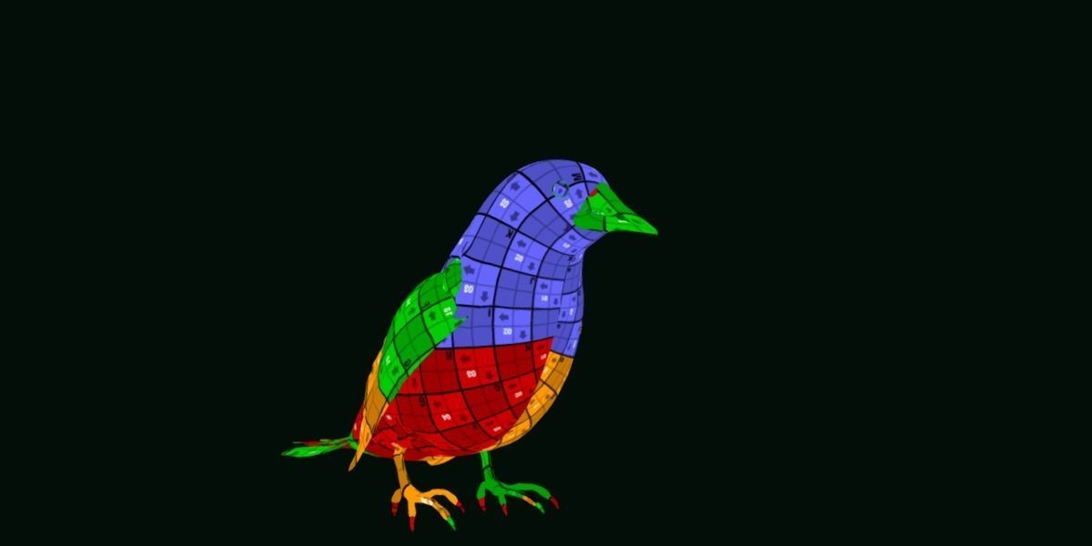 Golden Cheeked Warbler Songbird Low-poly 3D model_17