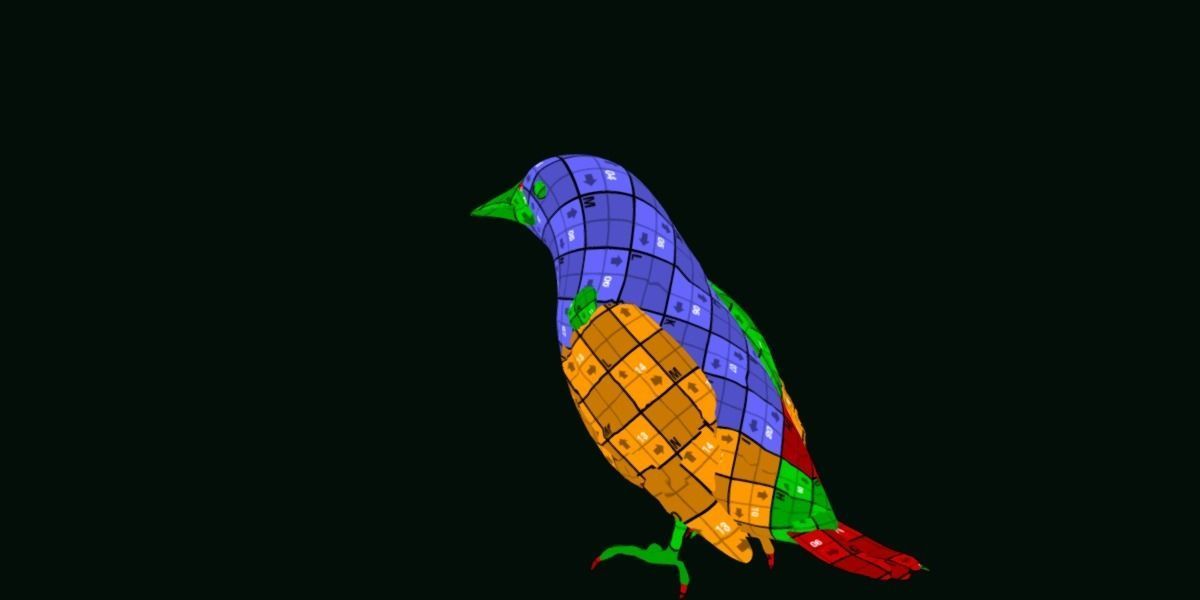 Golden Cheeked Warbler Songbird Low-poly 3D model_18