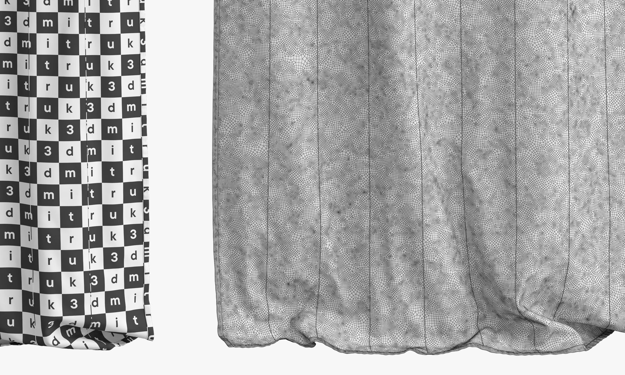 Ikea Lenda Curtains 2 3D model_12