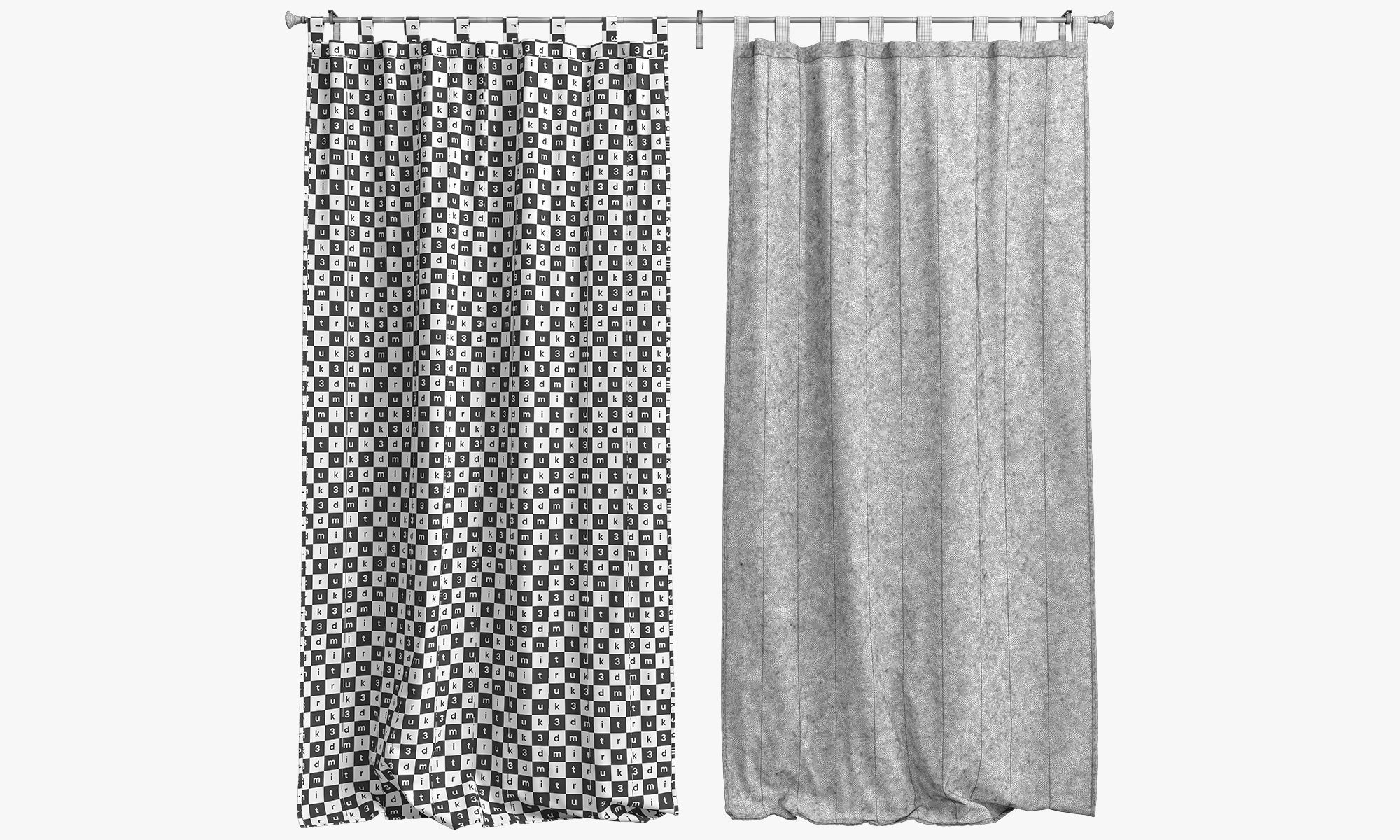Ikea Lenda Curtains 2 3D model_13
