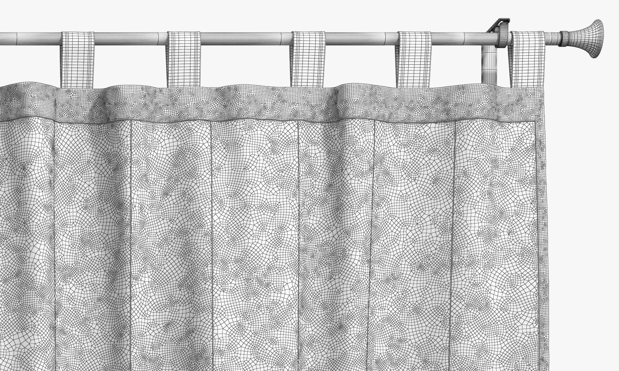 Ikea Lenda Curtains 2 3D model_11