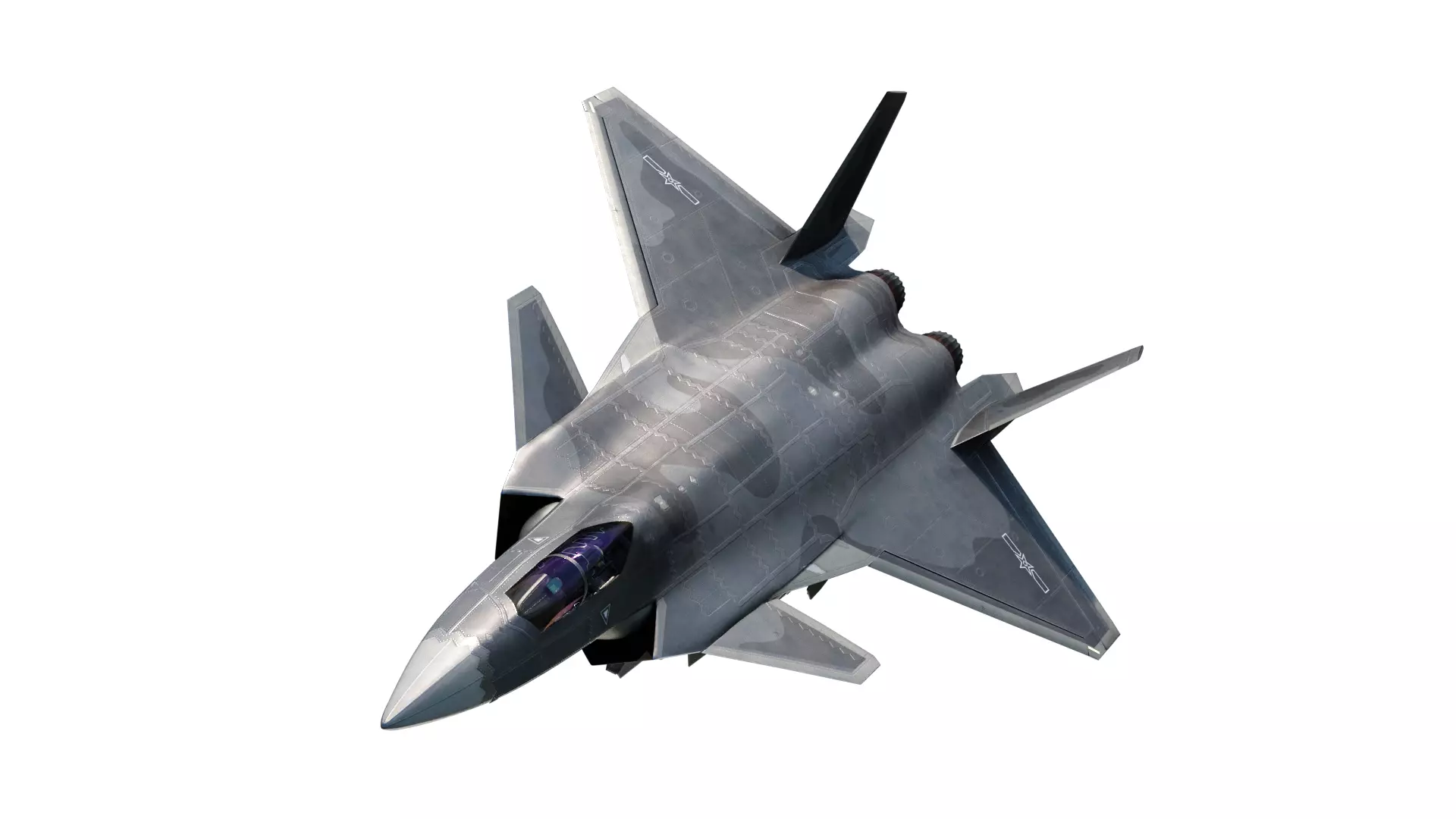 J-20 J20 J20B J-20B Chinese stealth fighter Low-poly 3D model_0