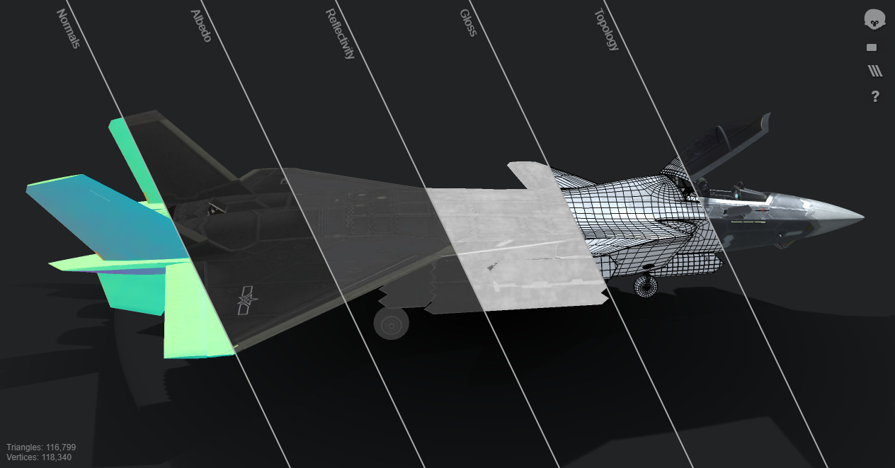 J-20 J20 J20B J-20B Chinese stealth fighter Low-poly 3D model_21