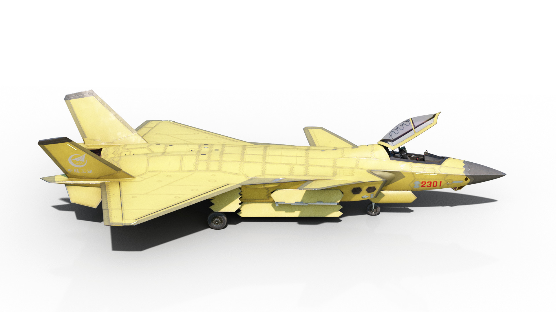 J-20 J20 J20B J-20B Chinese stealth fighter Low-poly 3D model_17