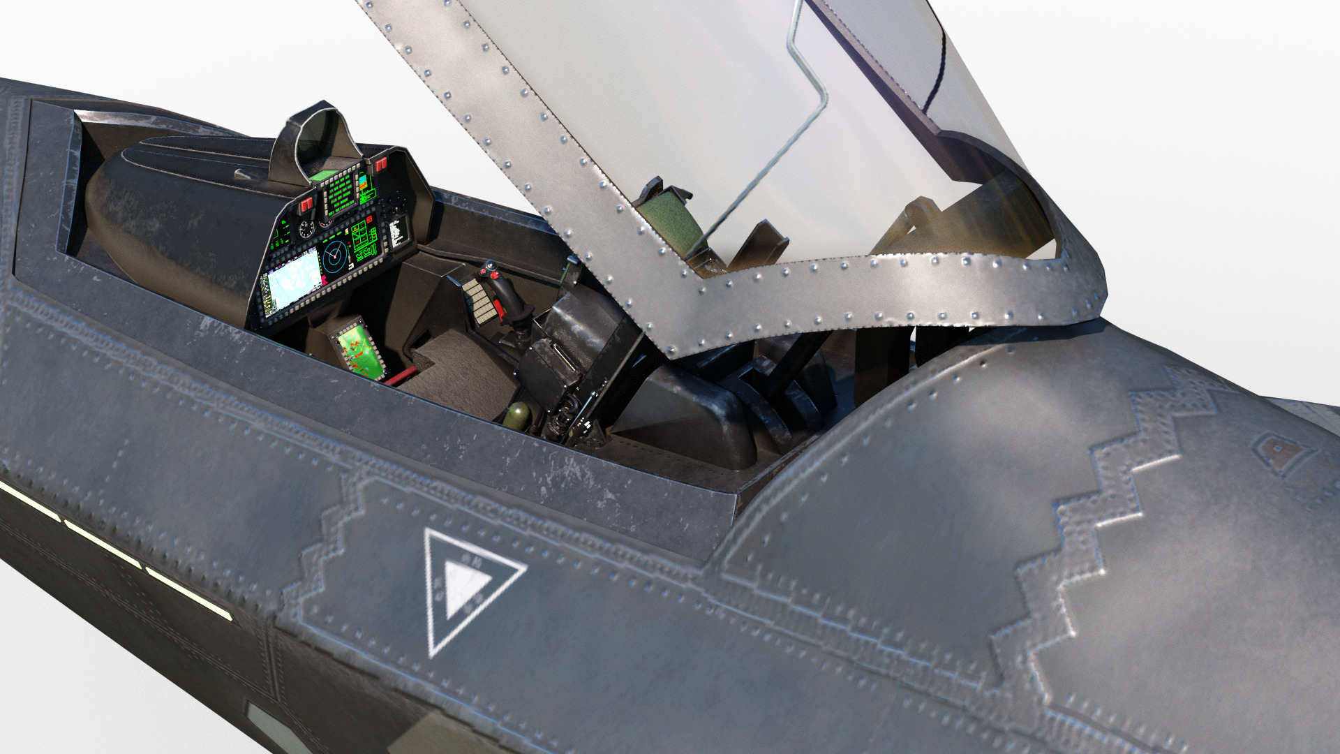 J-20 J20 J20B J-20B Chinese stealth fighter Low-poly 3D model_12