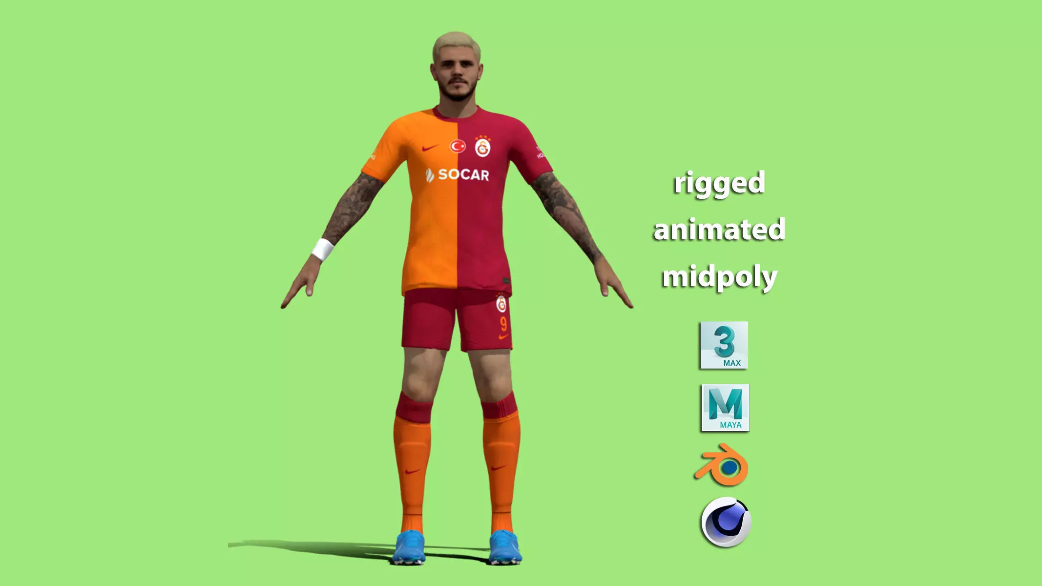 T-Pose Mauro Icardi Galatasaray 23-24 3D model_0