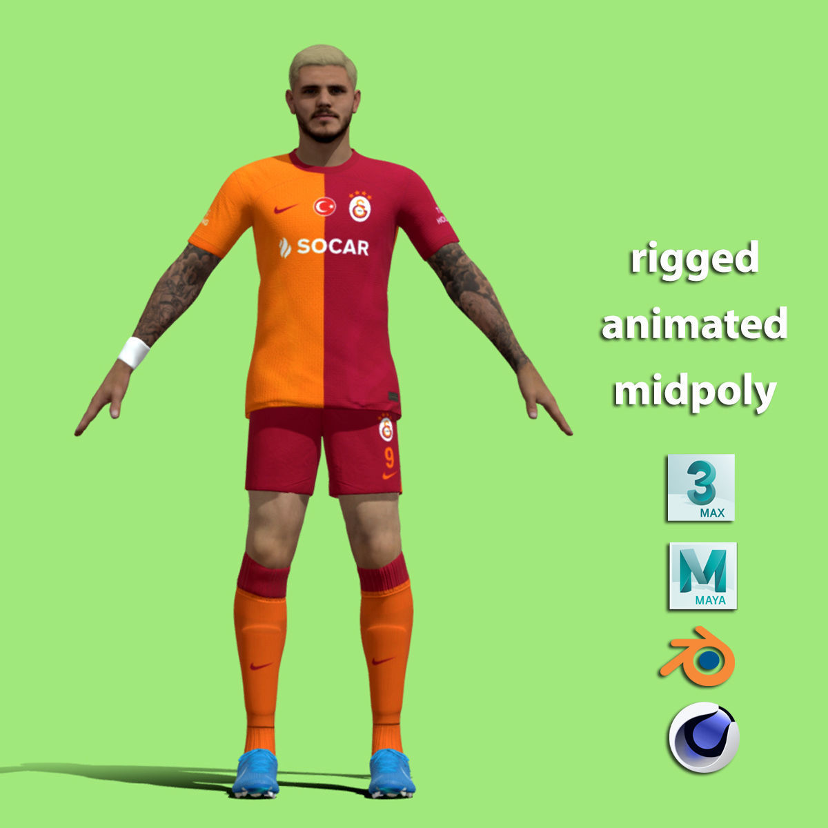 T-Pose Mauro Icardi Galatasaray 23-24 3D model_1
