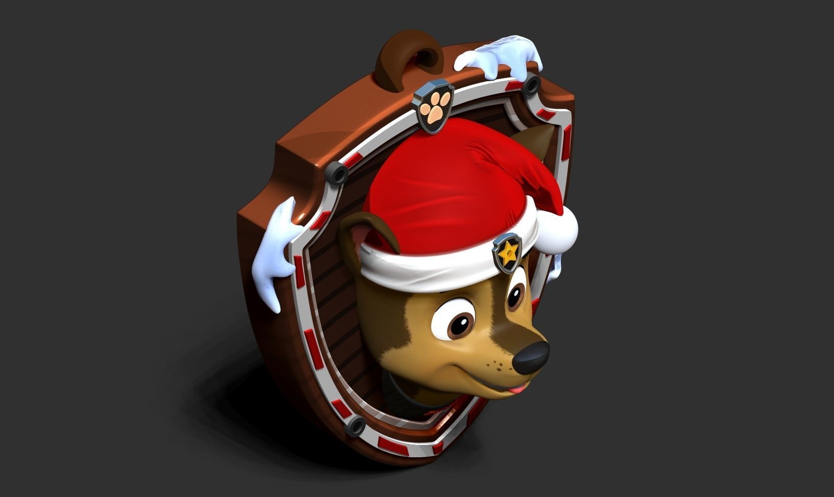 Chase - Christmas Medal 3D print model_17