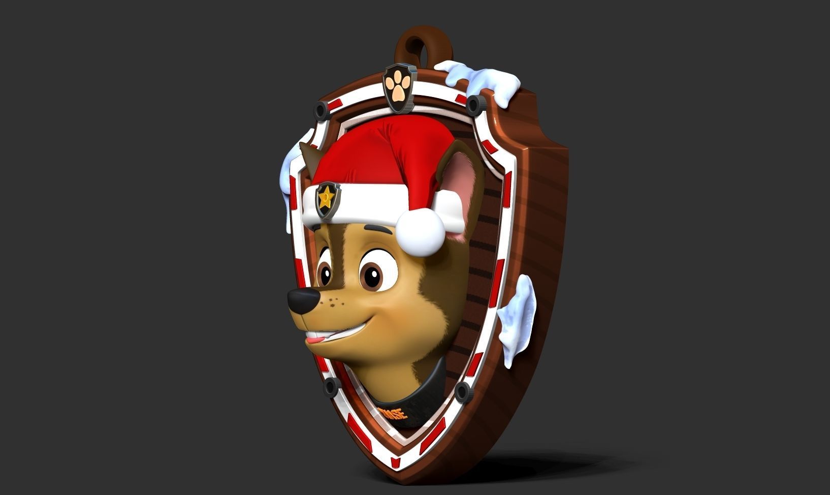 Chase - Christmas Medal 3D print model_11