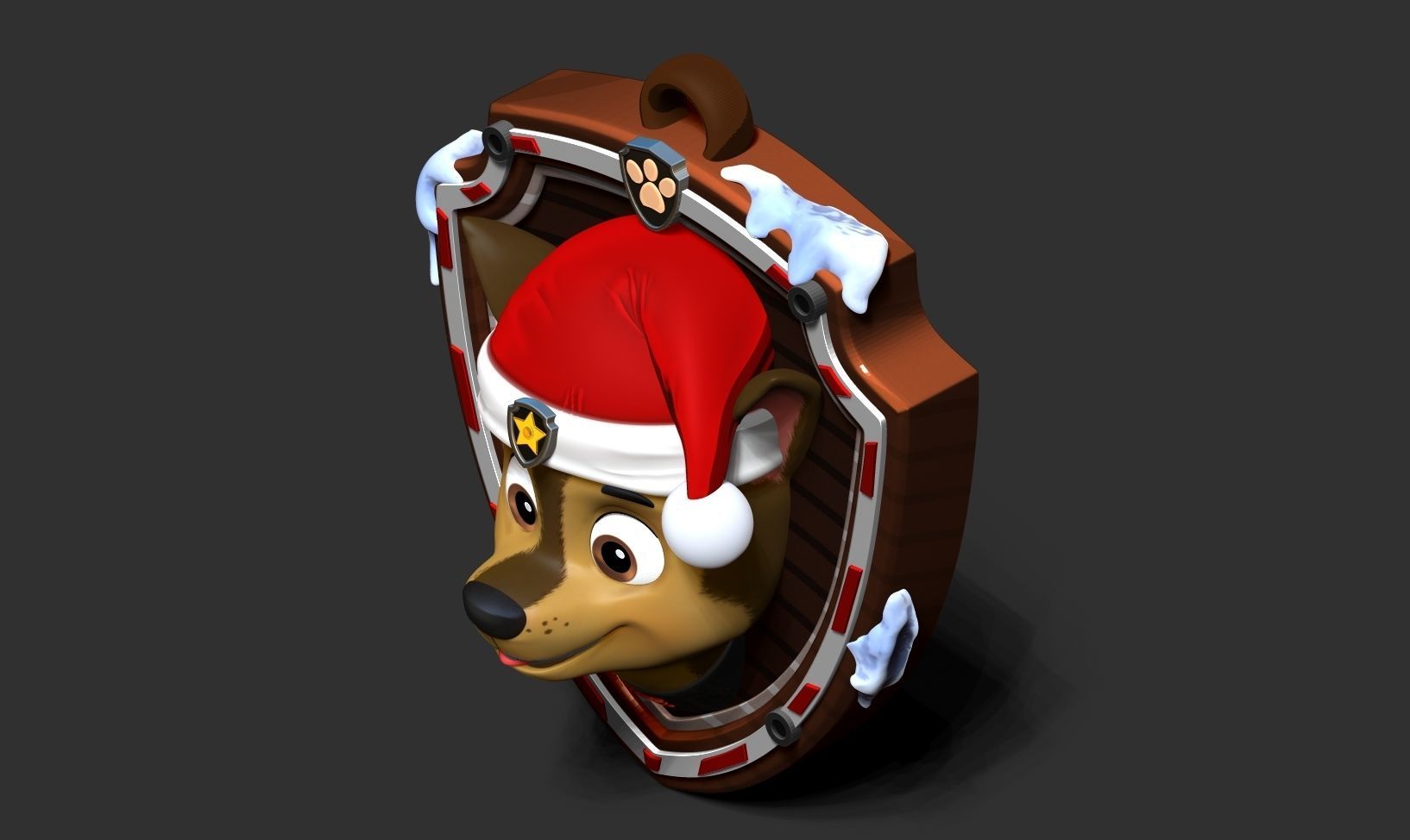 Chase - Christmas Medal 3D print model_19