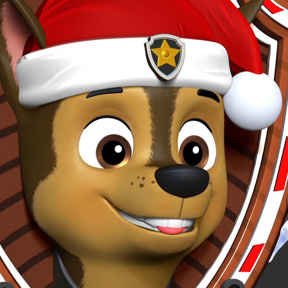 Chase - Christmas Medal 3D print model_4