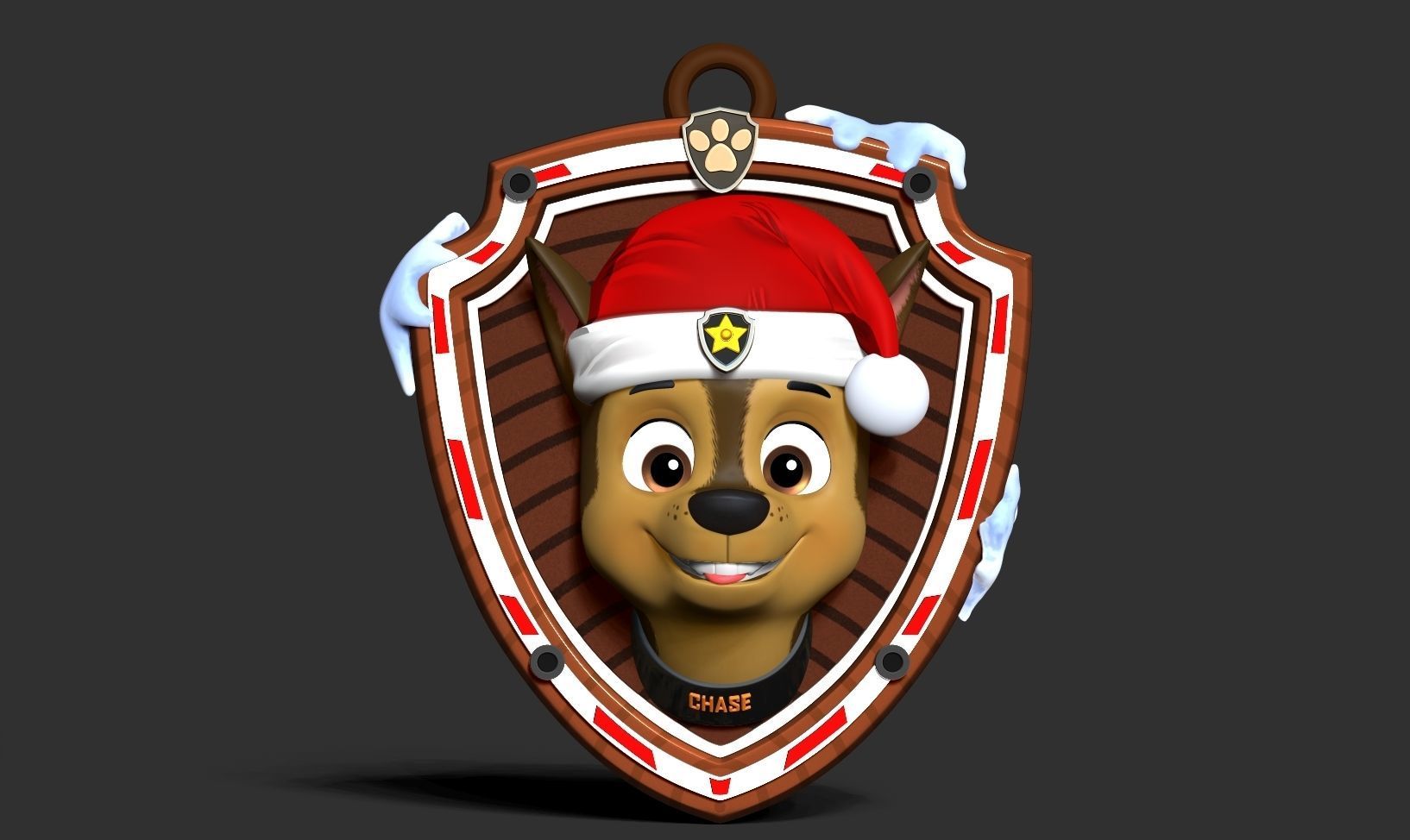 Chase - Christmas Medal 3D print model_8