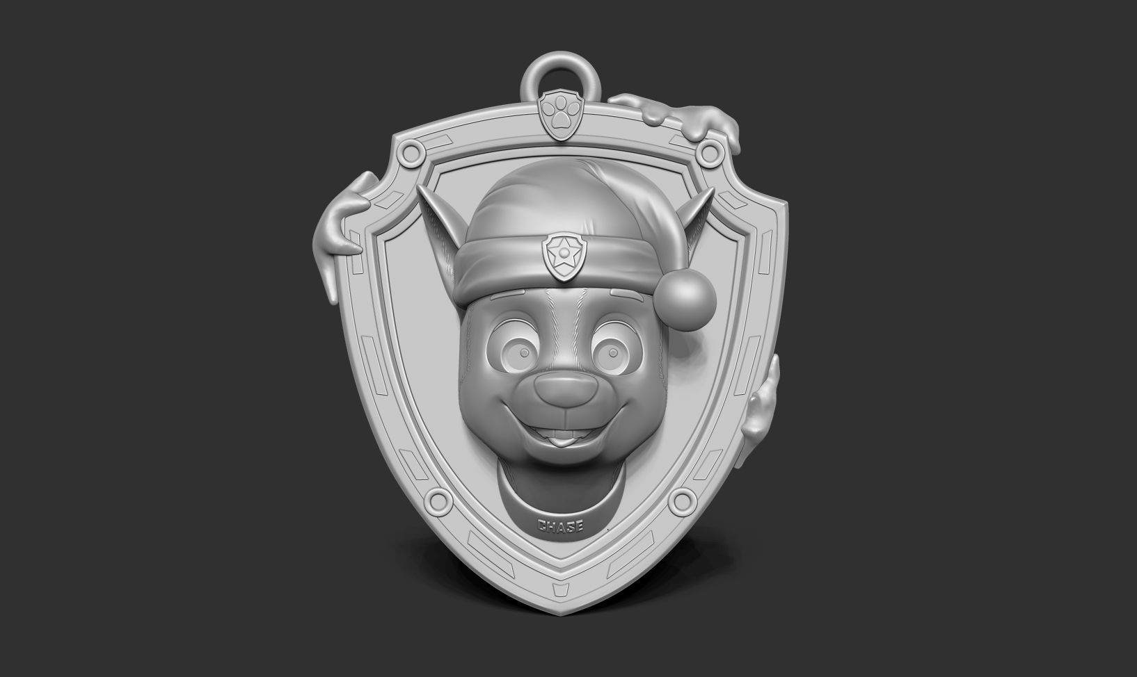 Chase - Christmas Medal 3D print model_9