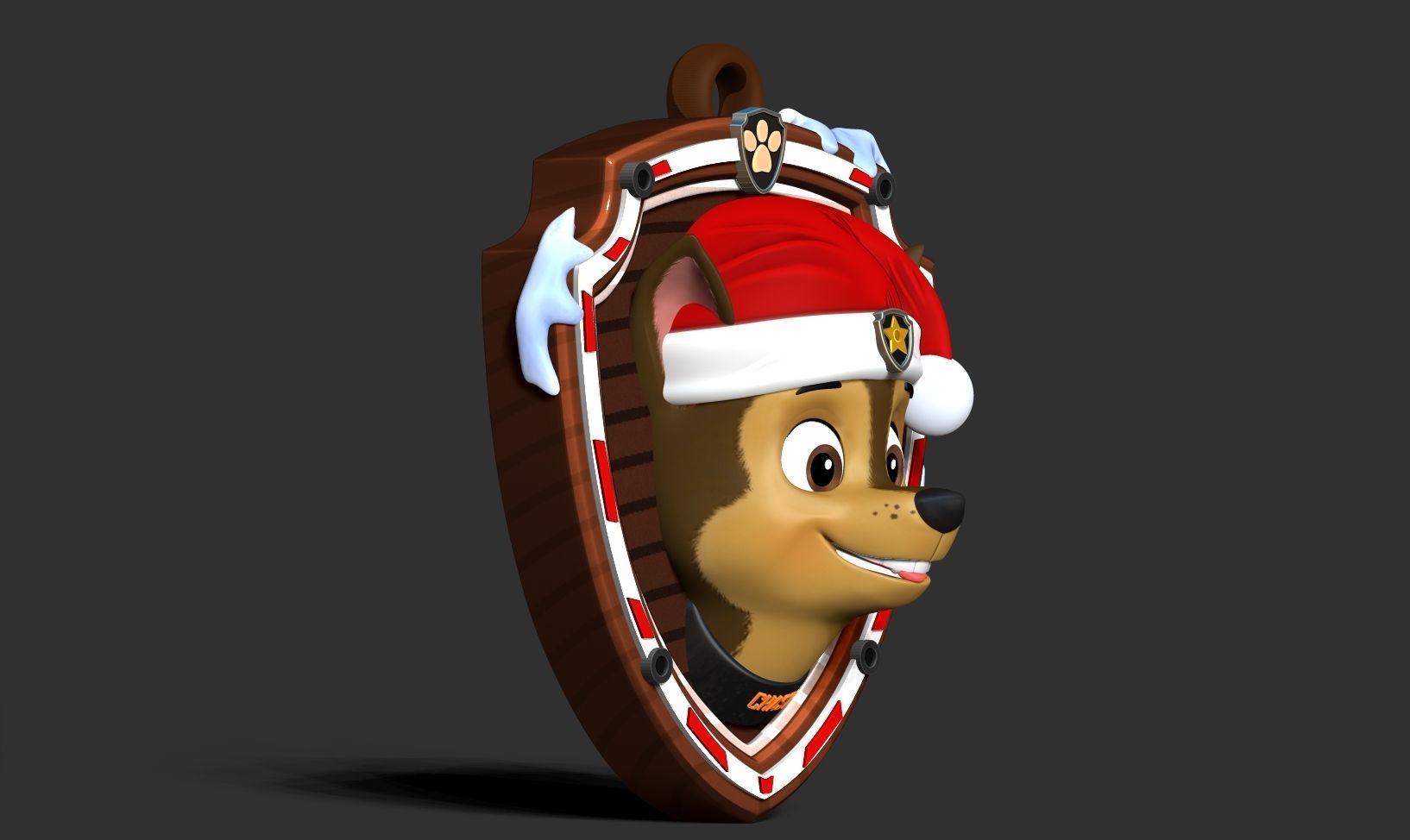 Chase - Christmas Medal 3D print model_15