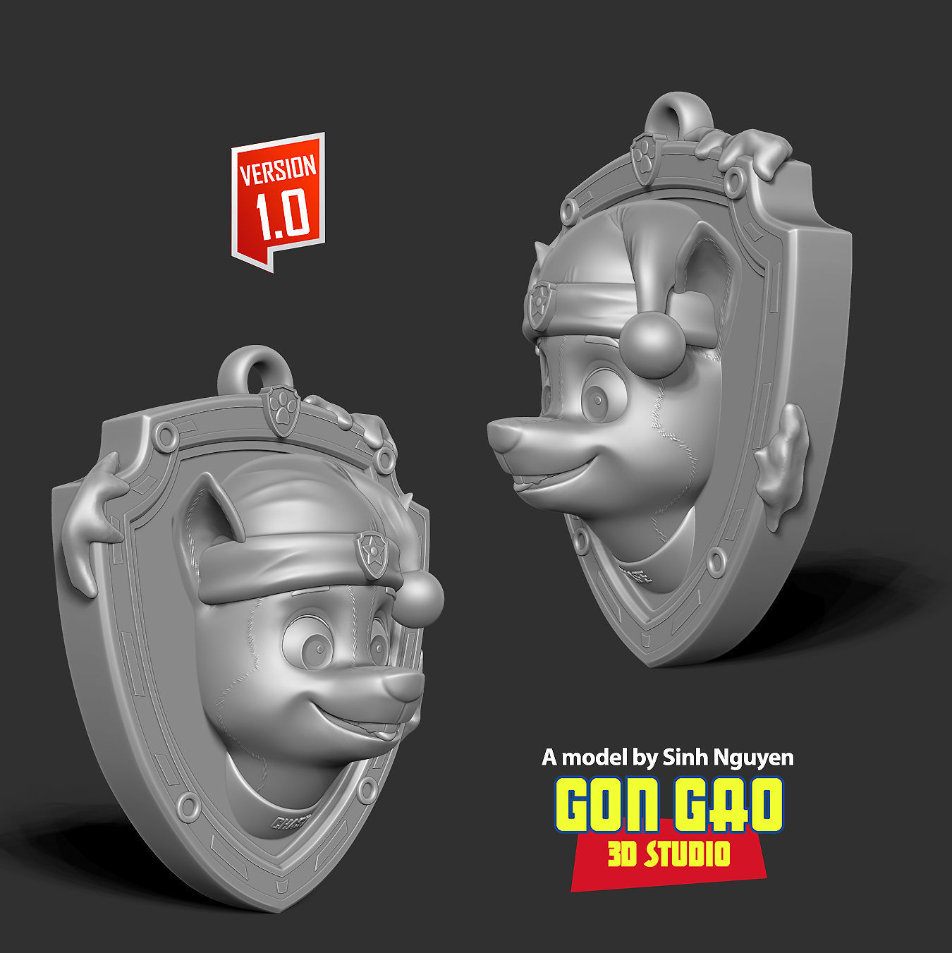 Chase - Christmas Medal 3D print model_5