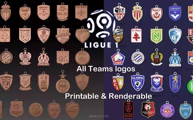 France Ligue 1 all teams logos printable