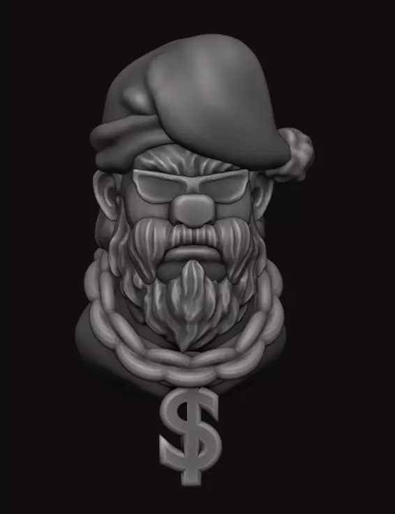 Gangster Santa 3D print model_0