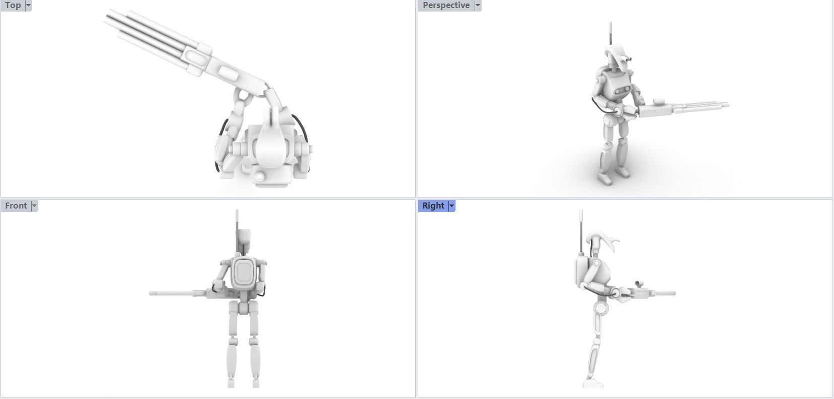 Robot with a gun  3D model_5