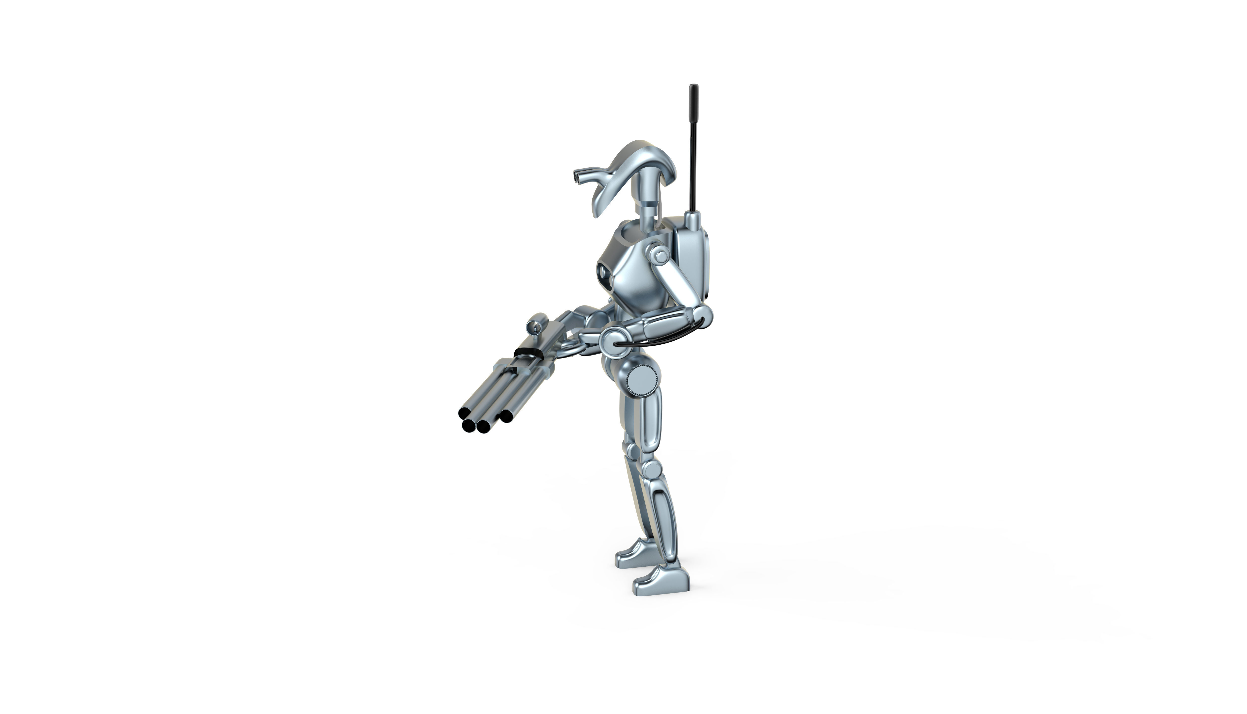 Robot with a gun  3D model_1