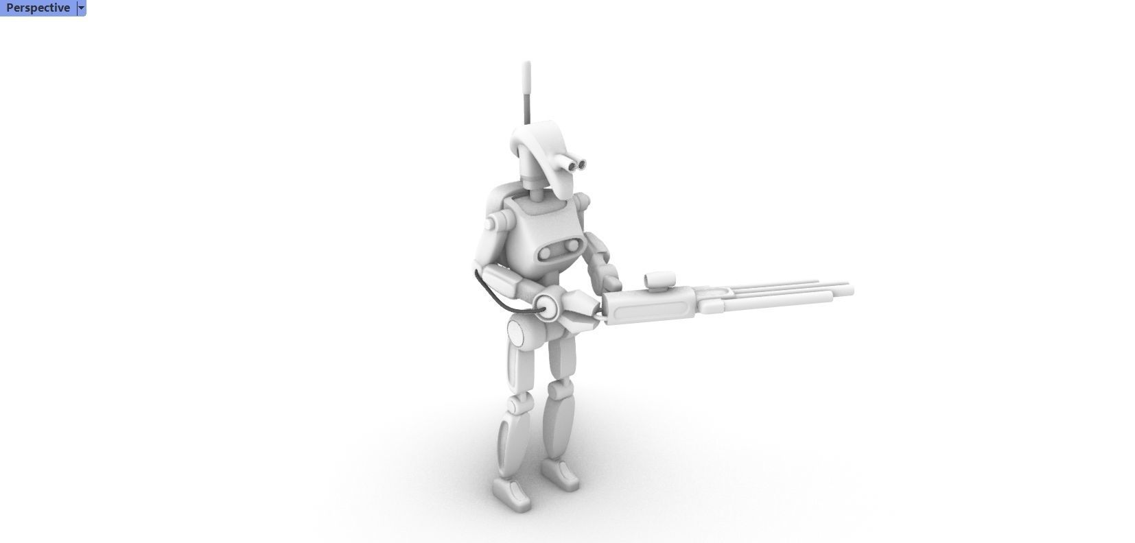 Robot with a gun  3D model_9