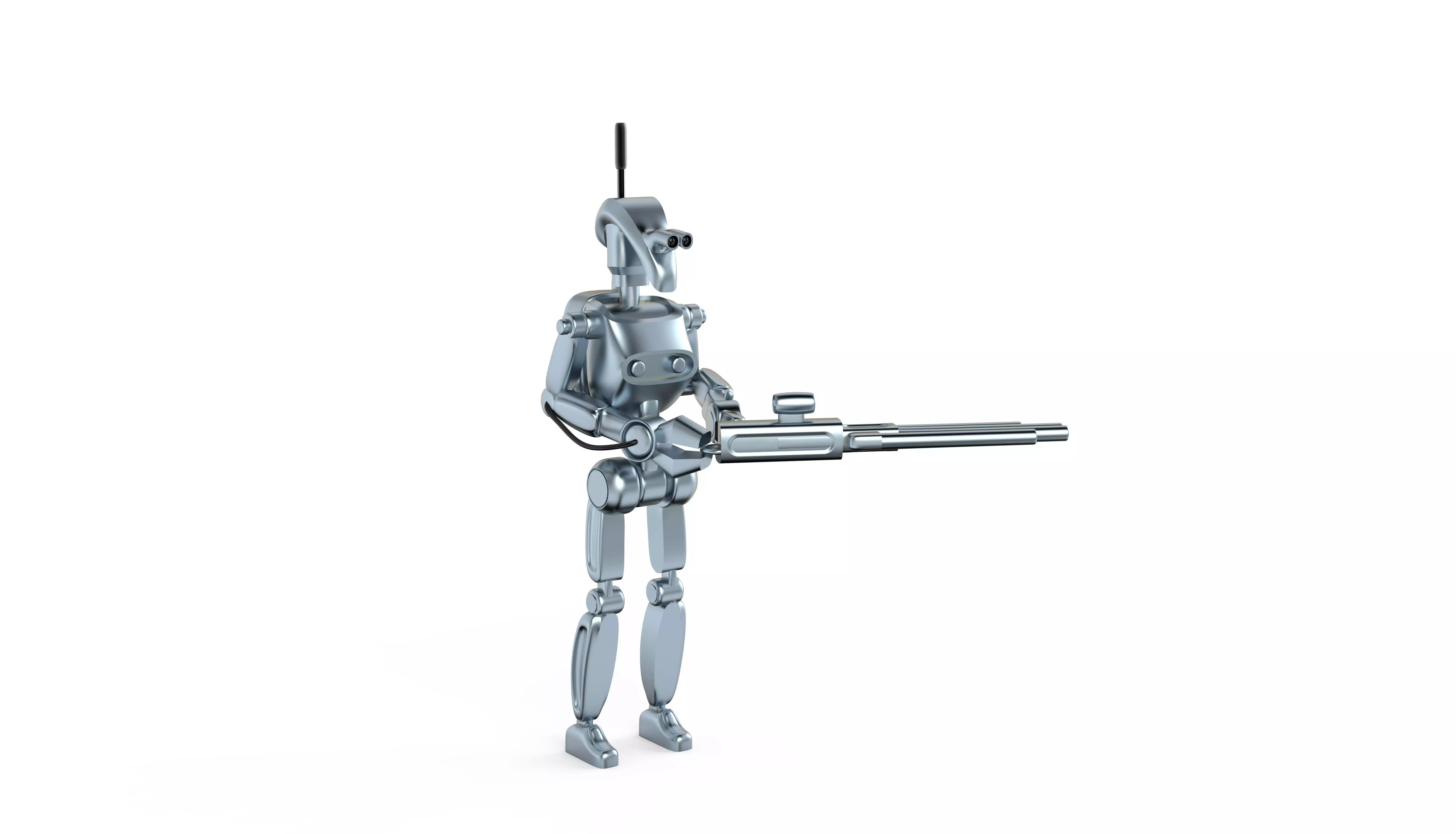 Robot with a gun  3D model_0