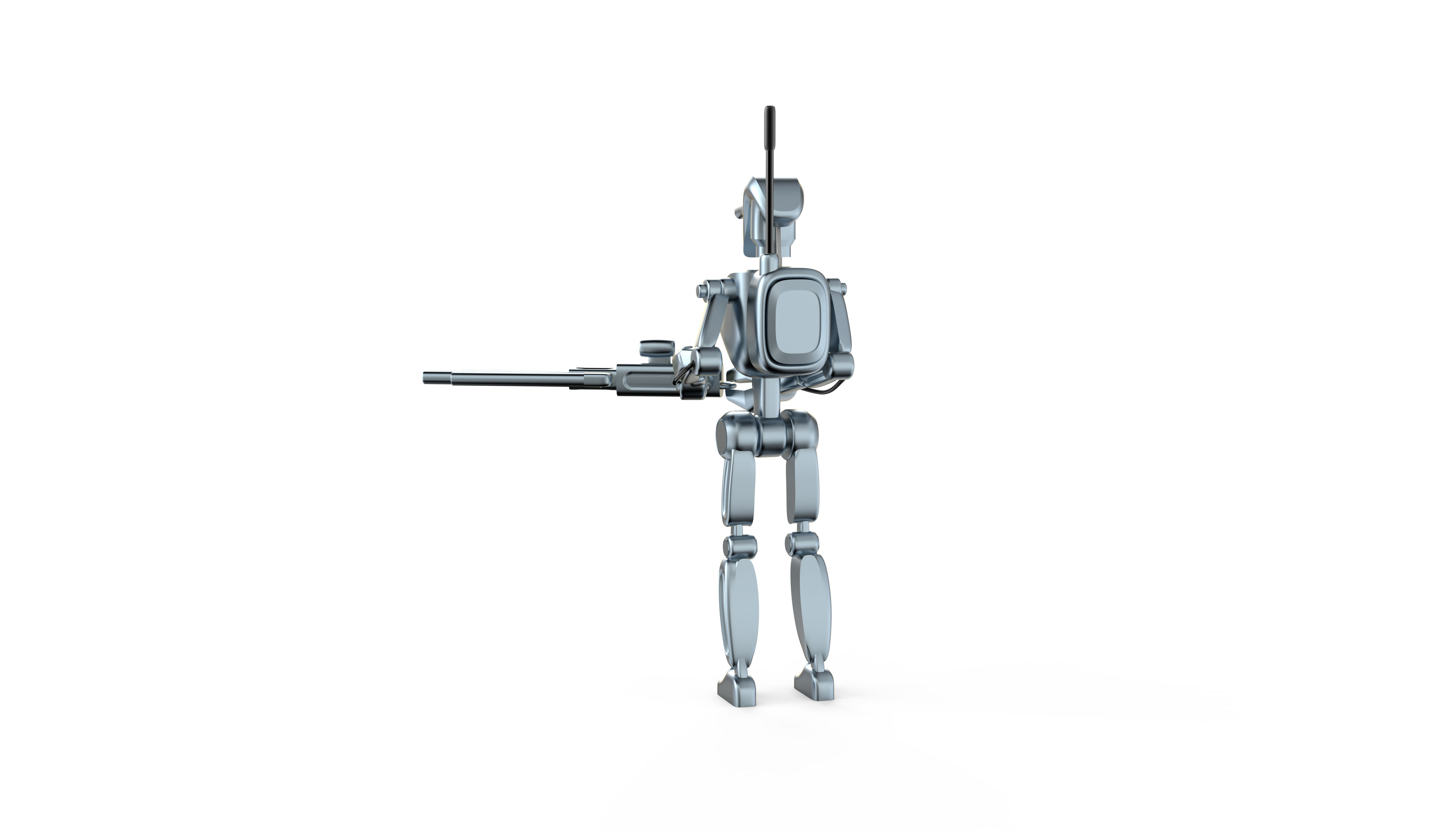 Robot with a gun  3D model_6