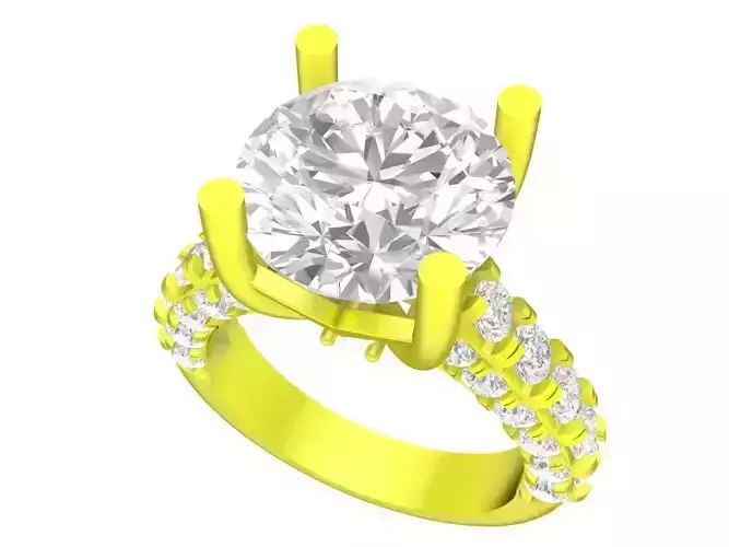 A7473 Luxury Diamond Women Engagement Ring 3D Model