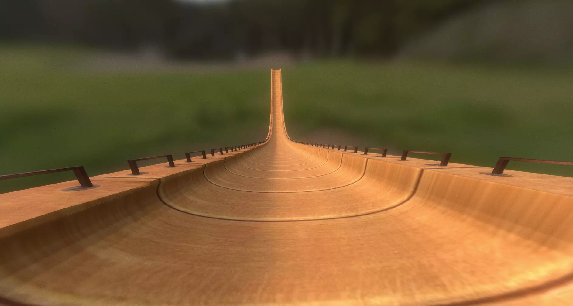 Wooden Ramp Low-poly 3D model_0